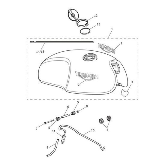 Bild von Decal, Fuel Tank, White, LHS