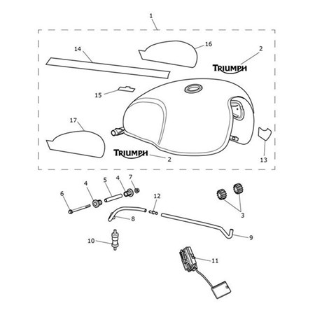 Bild von Decal, Fuel Tank, Wordmark, Gold