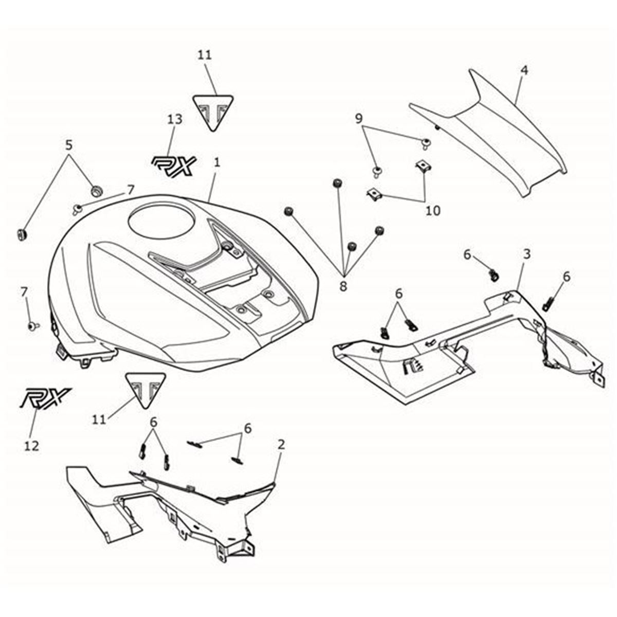 Bild von Decal, Tank Upper, LH, RX, Jet Black