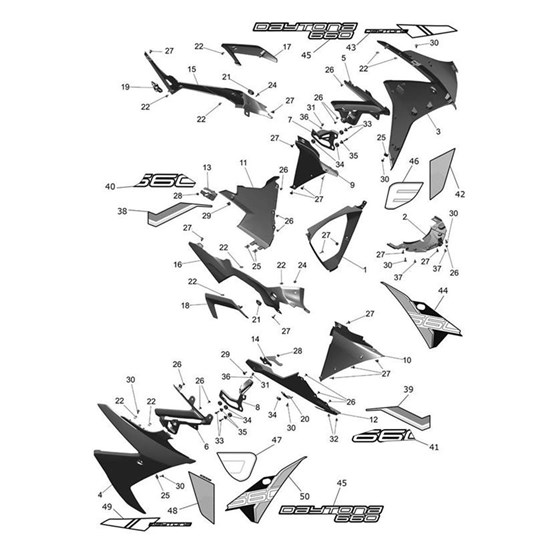 Bild von Decal 2, Outer Fairing, LH, Black/Graphite