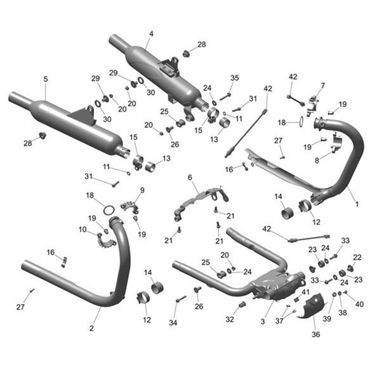 Bild von Exhaust Header Assembly, LH, Brushed