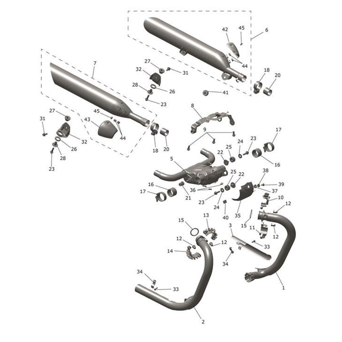 Bild von Exhaust Header Assembly, RH, Chromed