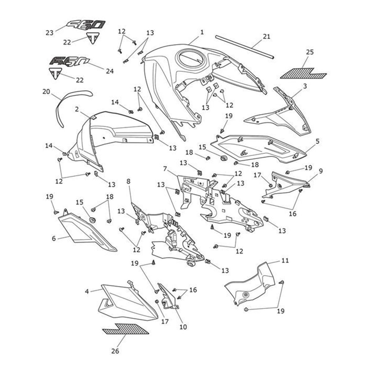 Bild von Fairing, Upper, RH, Carnival Red