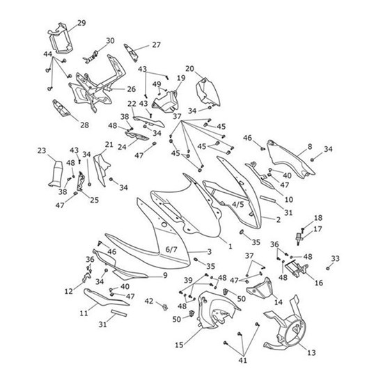 Bild von Fairing Panel & Pad, LH, Silver Ice/Storm Grey