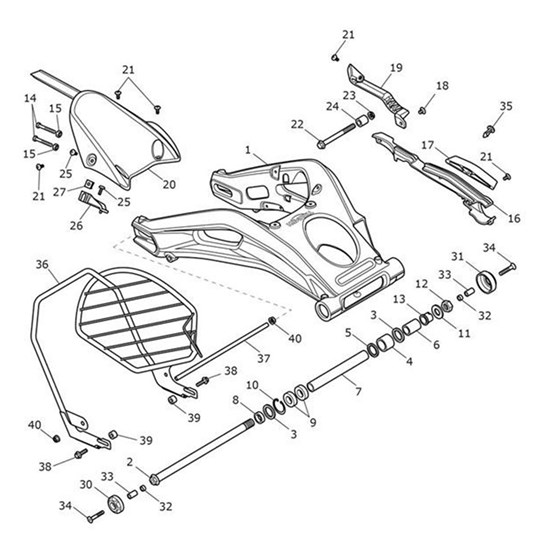 Bild von Finisher, Spindle, Swingarm, RH