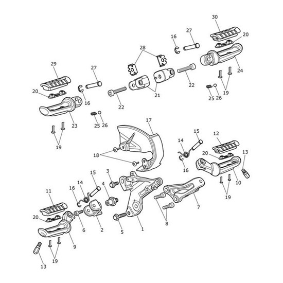 Bild von Footrest, Rear, RH, Black