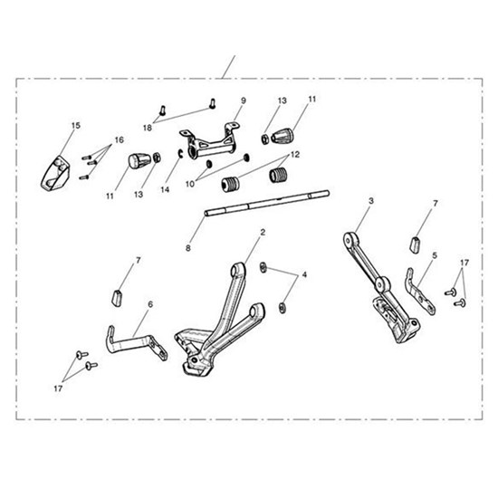Bild von Footrest Hanger, Rear, LH, Blk
