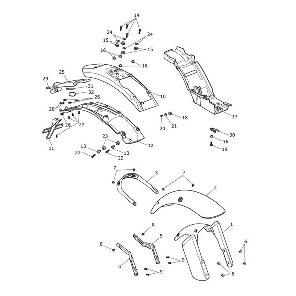 Bild von Front Mudguard, Aluminium