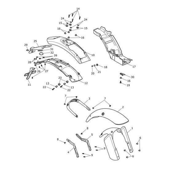 Bild von Front Mudguard, Aluminium