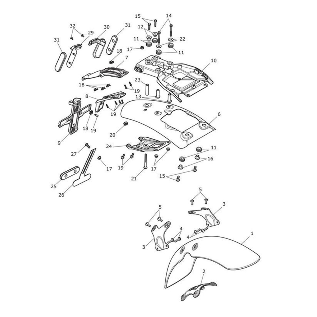 Bild von Front Mudguard, Aluminium