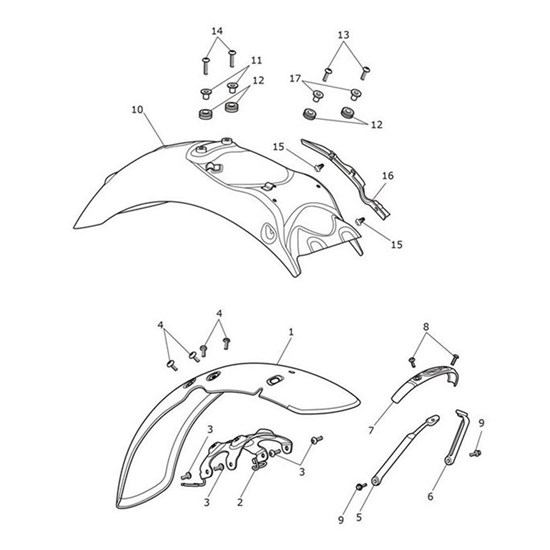 Bild von Front Mudguard, Jet Black