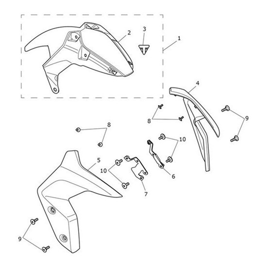 Bild von Front Mudguard, LH, Matt Sapphire