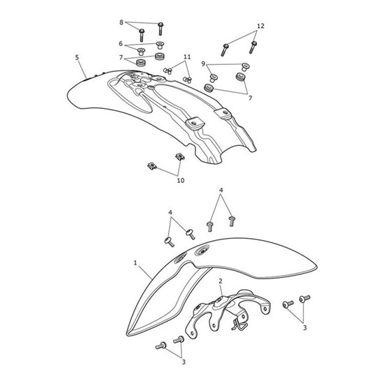 Bild von Front Mudguard, Matt Aluminium Silver