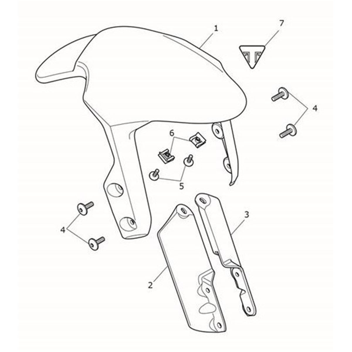 Bild von Front Mudguard, Matt Aluminium