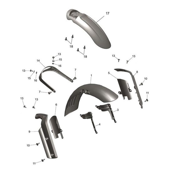 Bild von Front Mudguard, Upper, Racing Yellow