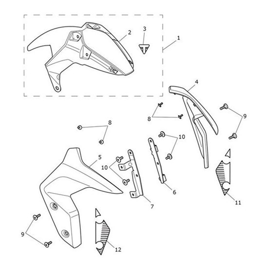 Bild von Front Mudguard Assy, Centre