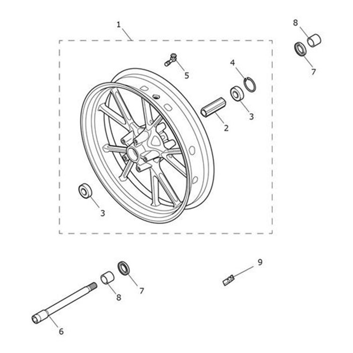 Bild von Front Wheel Assembly, 17 x 3.5