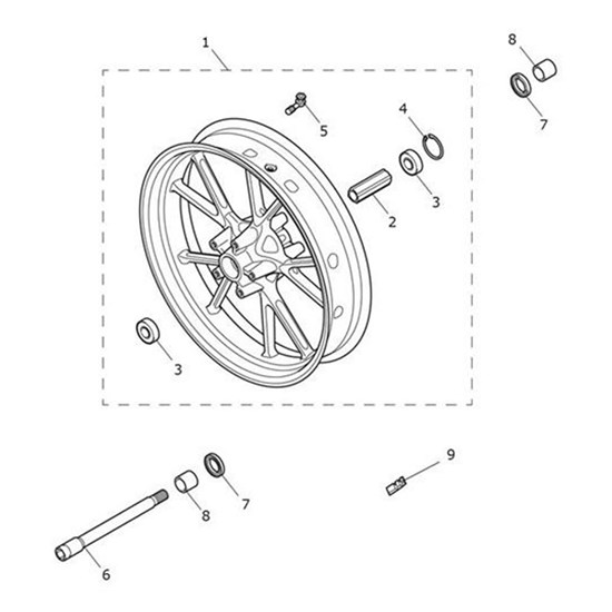 Bild von Front Wheel Assembly, 17 x 3.5