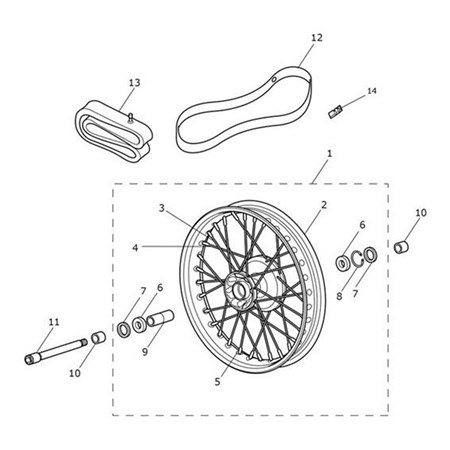 Bild von Front Wheel Assembly, 19 x 2.5, Blk