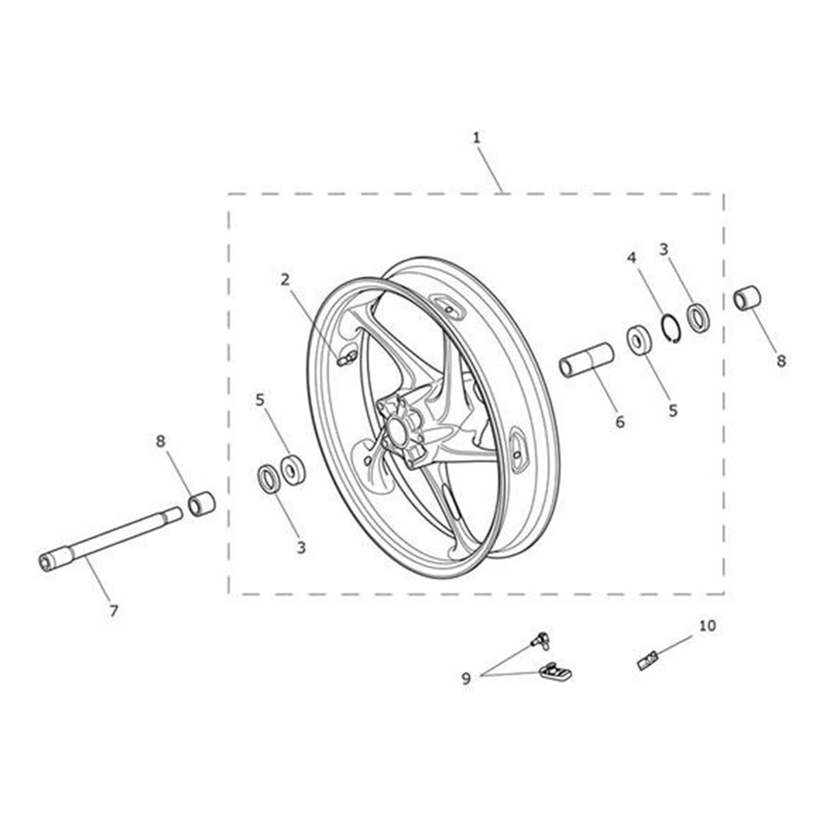 Bild von Front Wheel Assembly, Red