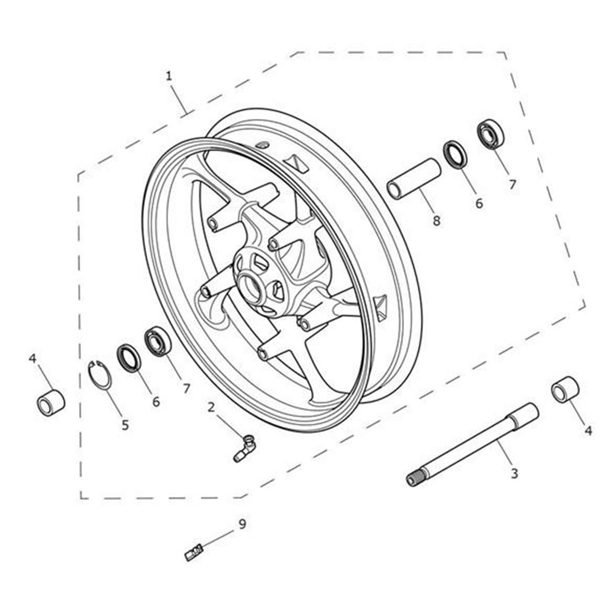 Bild von Front Wheel Assembly, Spares