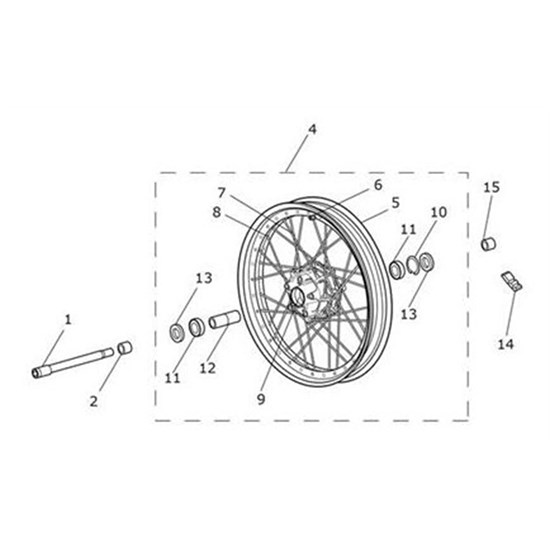 Bild von Front Wheel Assembly, Spoked, 19 x 3