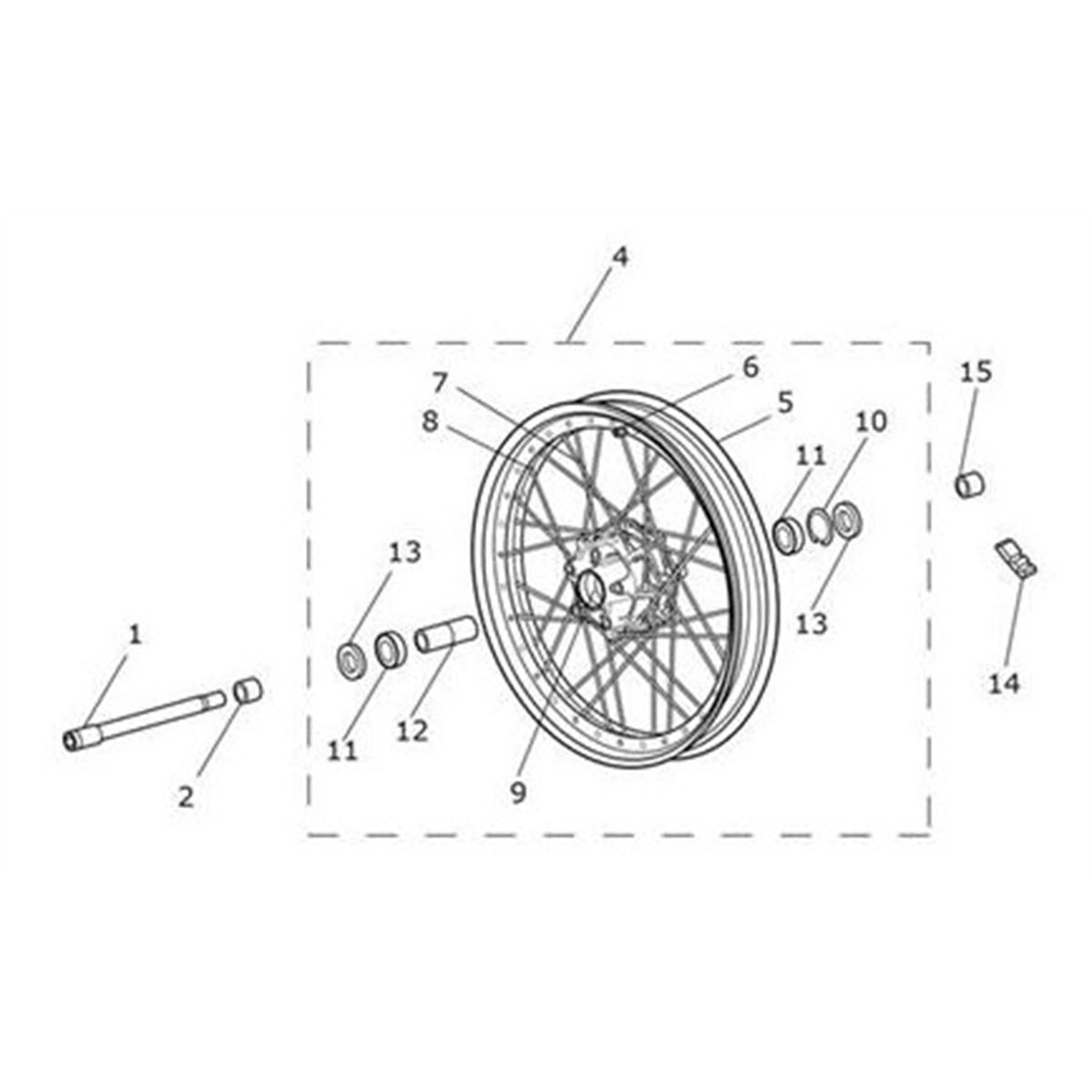 Bild von Front Wheel Assembly, Spoked, 19 x 3