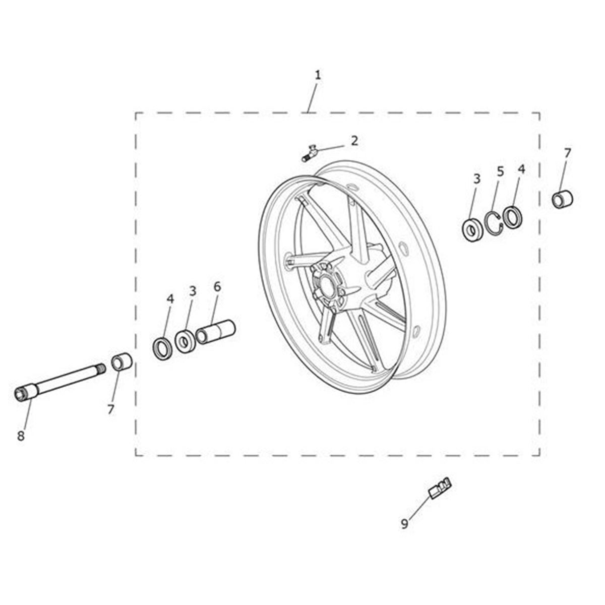 Bild von Front Wheel Assy, 17 x 3.5, Spares