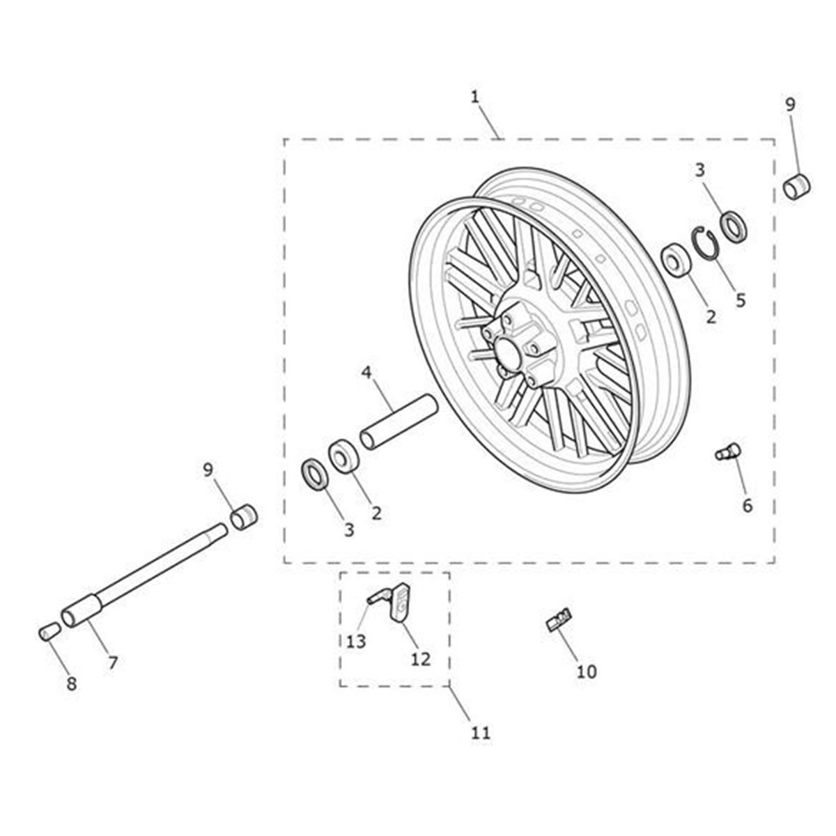 Bild von Front Wheel Assy, 17 x 3.5