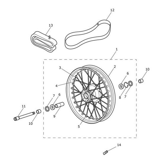 Bild von Front Wheel Assy, 19 x 2.5, Black