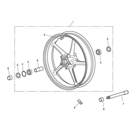 Bild von Front Wheel Assy, 3.5 x 17, Graphite