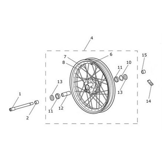 Bild von Front Wheel Assy, Spoked, 19 x 3