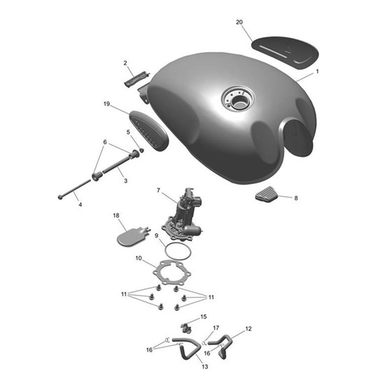 Bild von Fuel Tank, Baja Orange/Aluminium