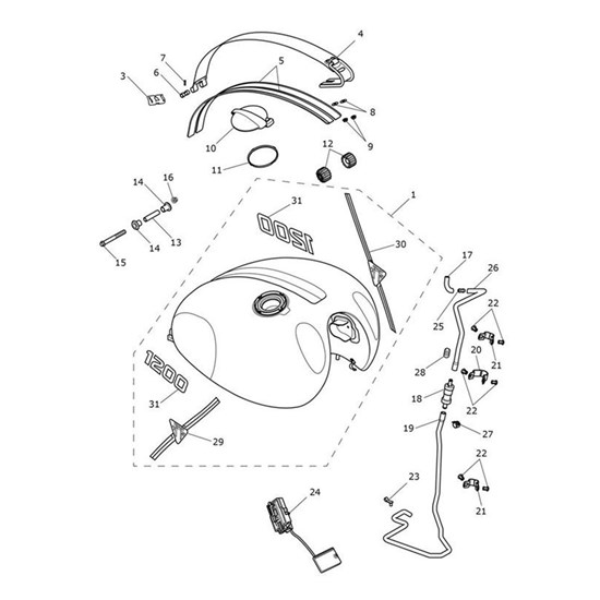 Bild von Fuel Tank Assembly, Baja Orange