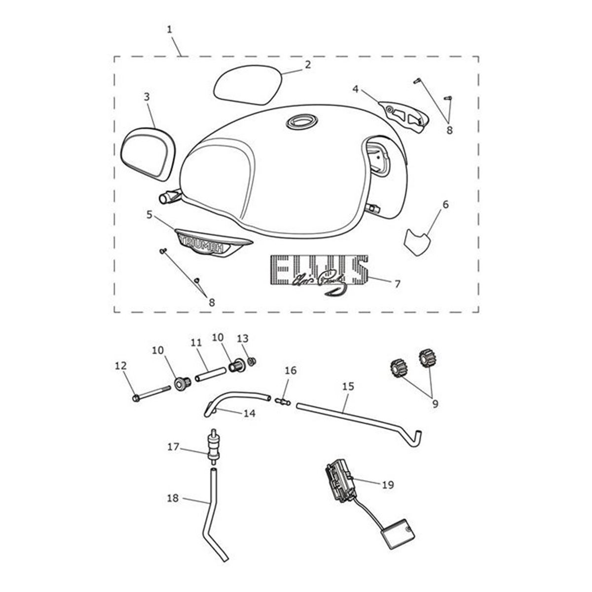 Bild von Fuel Tank Assembly, Carnival Red/Aluminium Silver