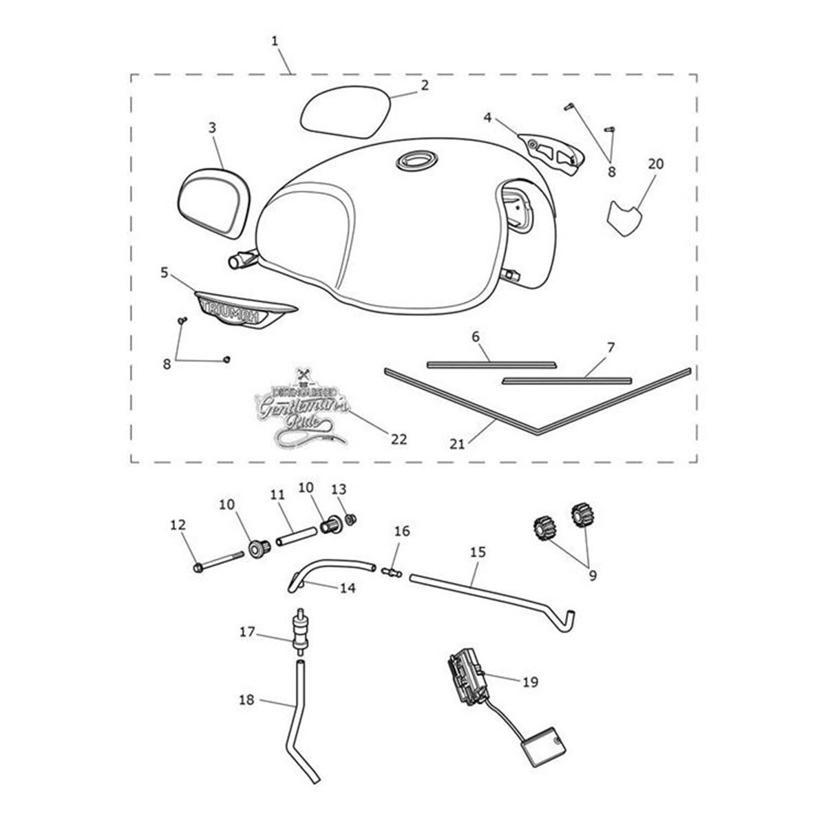 Bild von Fuel Tank Assembly, Crystal White