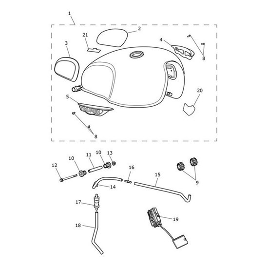 Bild von Fuel Tank Assembly, Graphite/Matt Graphite