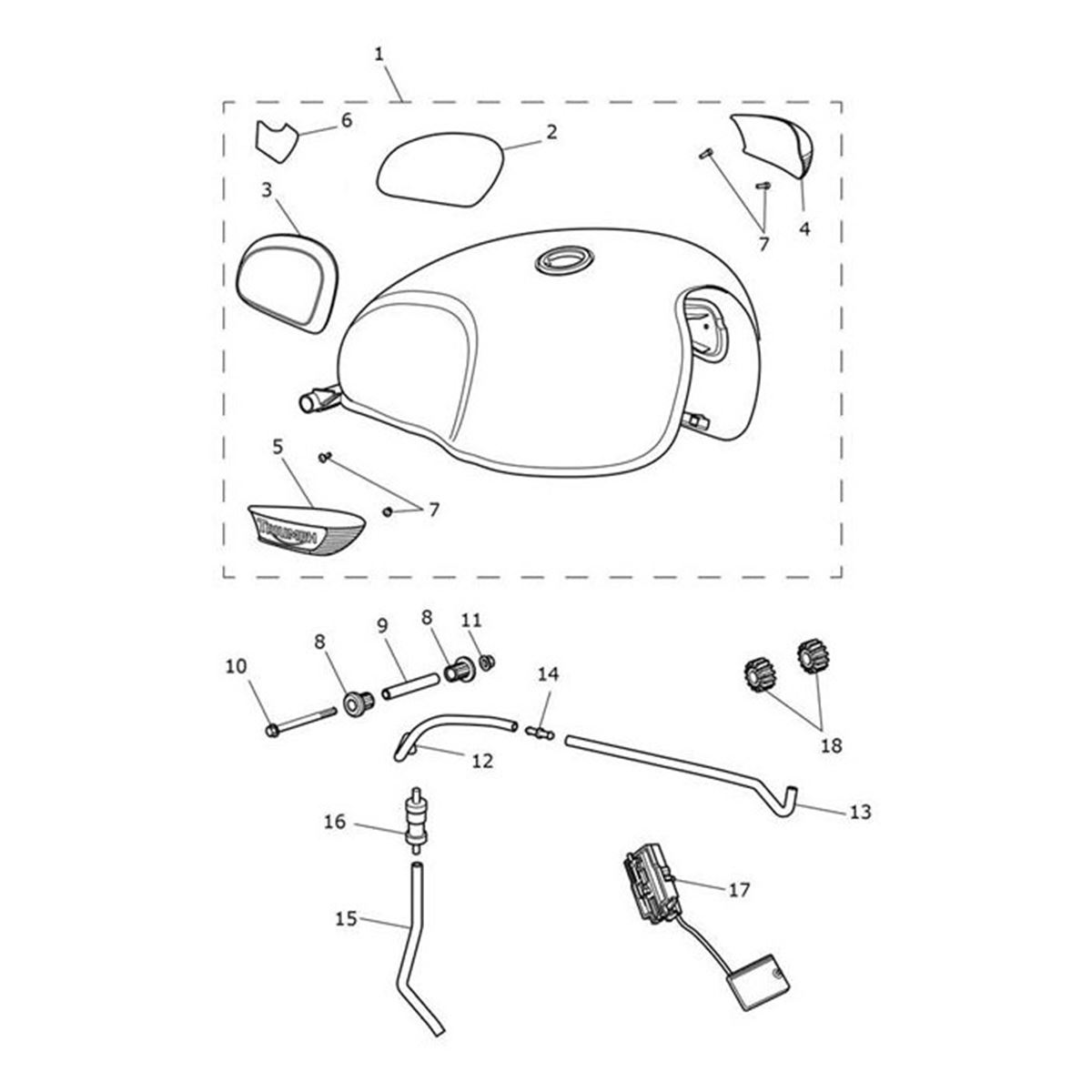 Bild von Fuel Tank Assembly, Lucerne Blue