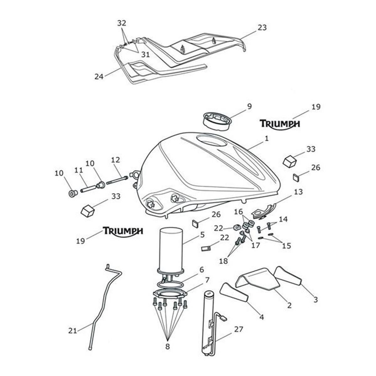 Bild von Fuel Tank Assembly, Matt Silver Ice