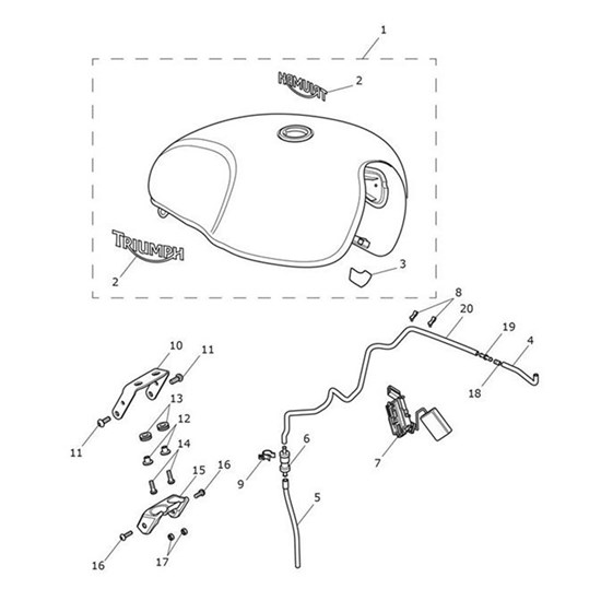 Bild von Fuel Tank Assembly, Red Hopper