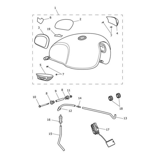 Bild von Fuel Tank Assembly, Sapphire Blue/Silver Blue