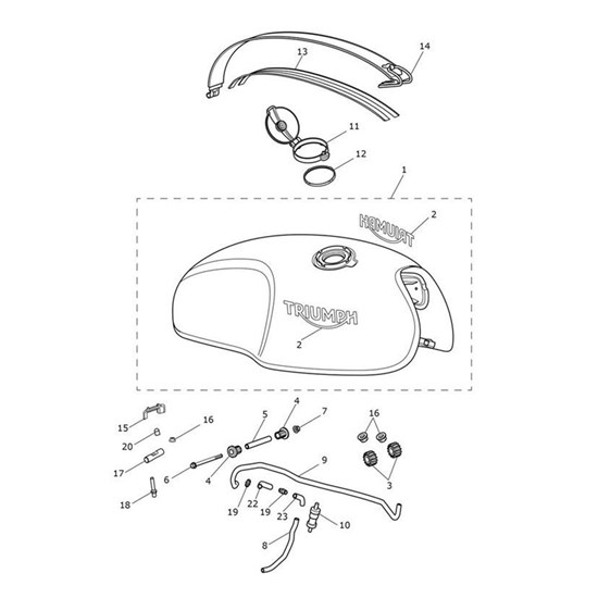 Bild von Fuel Tank Assy, Chrome/Jet Black