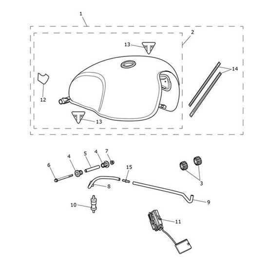 Bild von Fuel Tank Assy, Matt Phantom Black