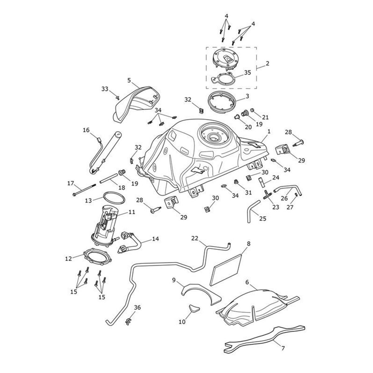 Bild von Fuel Tank Assy, Matt Phantom Black
