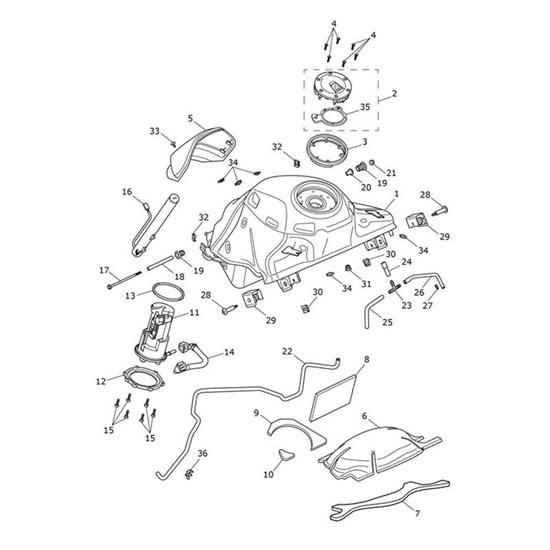 Bild von Fuel Tank Assy, Matt Phantom Black