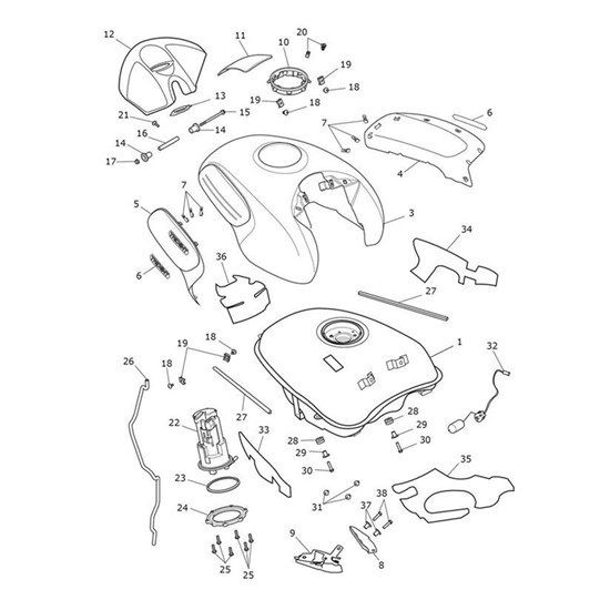 Bild von Fuel Tank Cover, Cobalt Blue