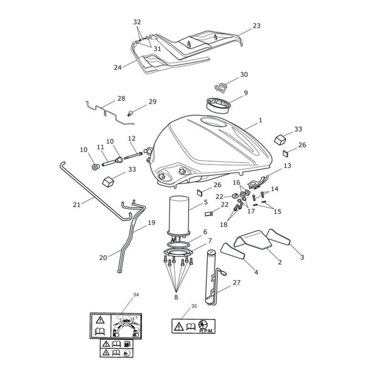 Bild von Fuel Tank Spares Assembly