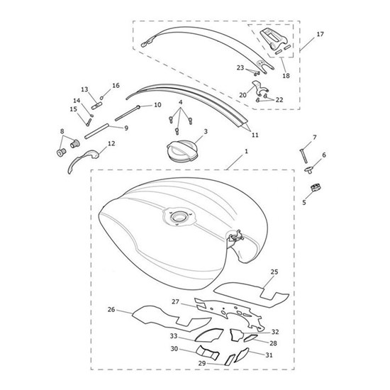 Bild von Fuel Tank Spares Assy, Chrome/Pure White