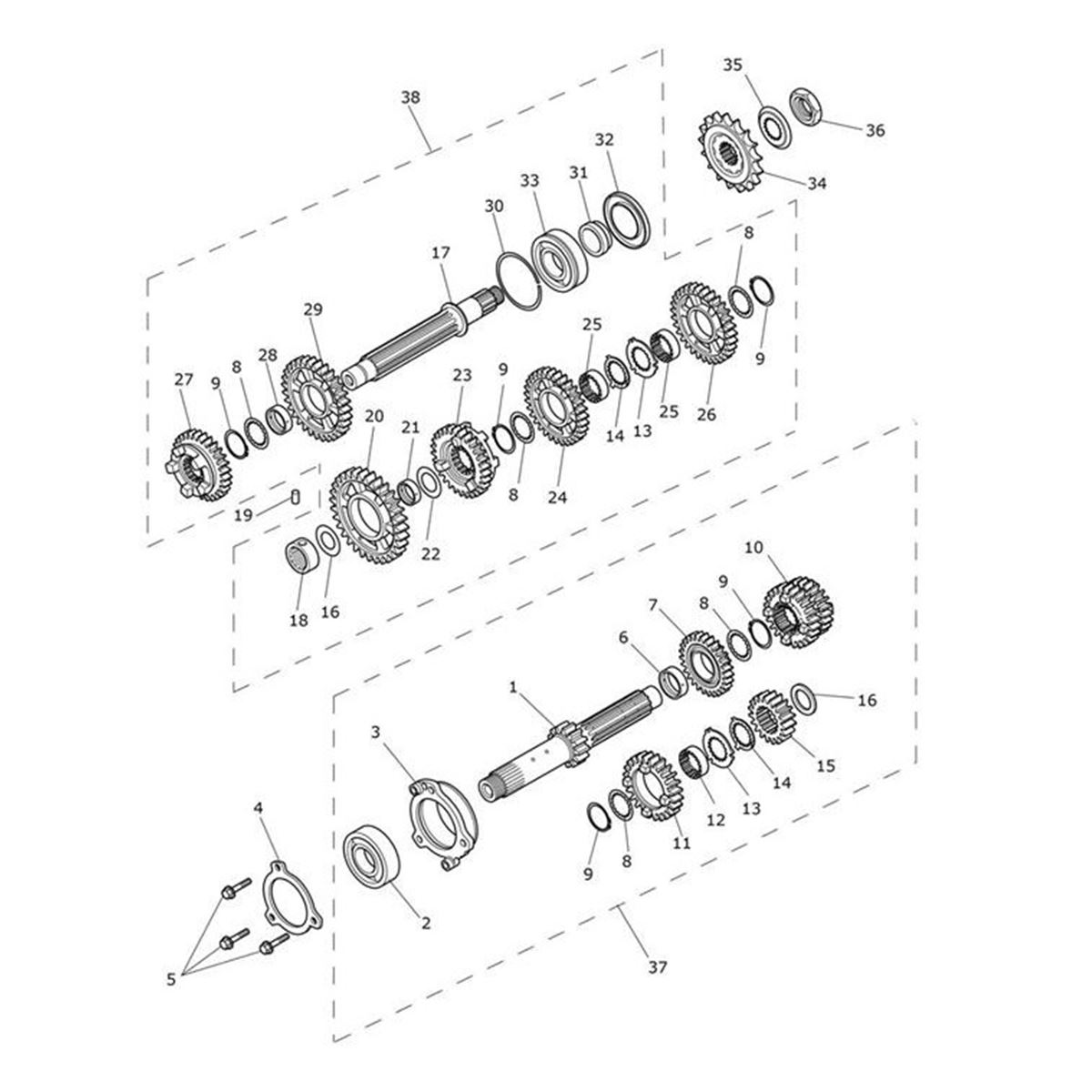 Bild von Gearbox, Output, Assy