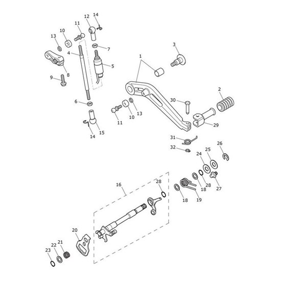 Bild von Gearchange Pedal Assembly